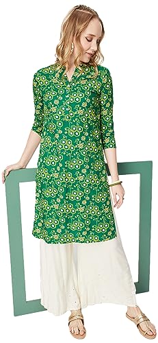 Image of Max Women Rayon Straight Printed Straight Kurta