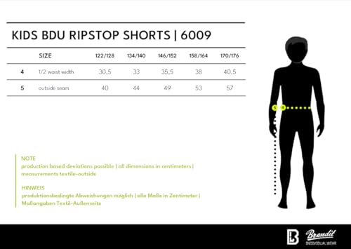 Shorts Di Brandit - Kids' Bdu Ripstop Shorts - 122/128 A 170/176 - Bambini - Nero - 8