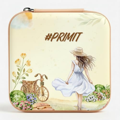 Image of PRIMIT Personalized Jewelry Box with Name & Birth Flower - Custom Travel Jewelry Organizer Case - Bridesmaid, Birthday, Christmas Gift for Women & Girls (Dream Girl)