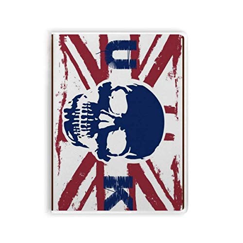 Carnet squelette humain Union Jack, cahier souple original pour dessin et bureau