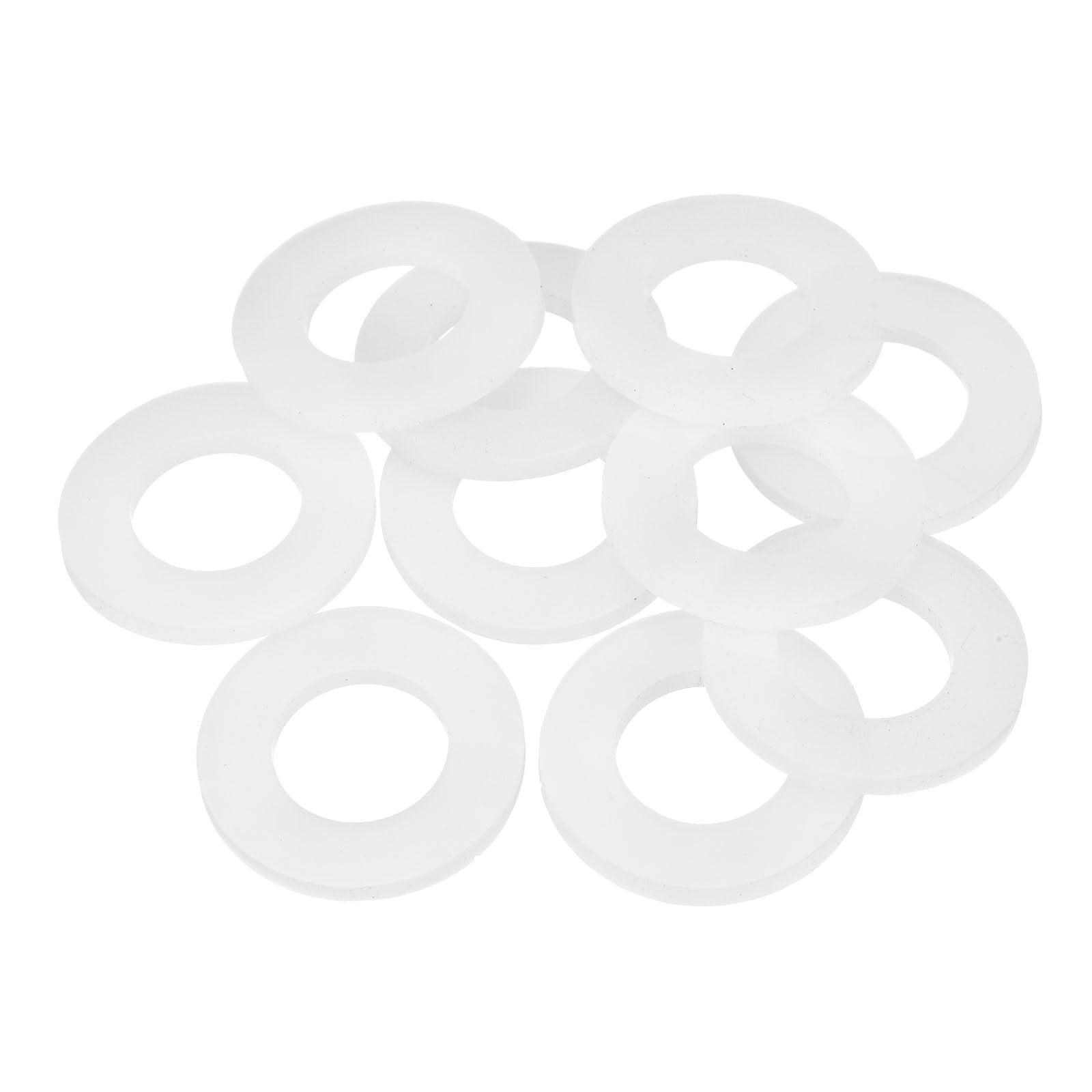 DEFANEX 10pcs M24 Silicone Flat Washer (24mm ID 44mm OD 4mm Thick) - Flexible O-Ring Sealing Fastener Spacer Gasket Washer Grommets Accessories for Faucet Water Hose Valve Pump