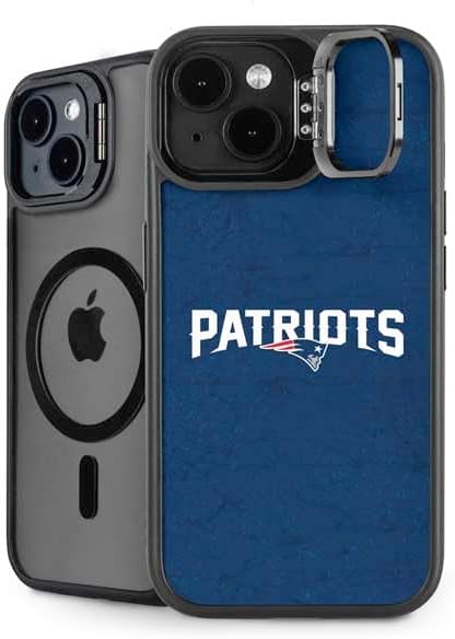 Skinit Kickstand Phone Case Compatible with iPhone 15 - Officially Licensed NFL New England Patriots Vintage Design