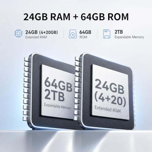 Image of Android 16 Tablet with Case,24GB RAM 64GB ROM,Octa-Core Processor, Metallic