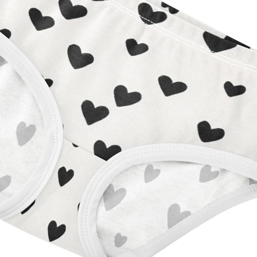 All Seasons Girls' Panties Organic Underwear for Young Girls Black Heart Dots in Sizes 2T,3T, 4T, 5T, 6Y and 8Y4