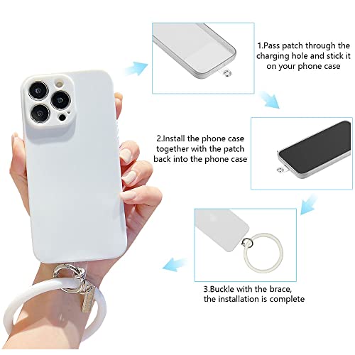 Voviggol Silicone Phone Wrist Ring Loop With High Elasticity 2Pcs, Soft Cell Phone Charms Hand Hanging Lanyard Strap Round Bracelet Wristband Keychain For Phone Case (White)) #TOP4