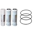 APEC Water Systems Filter-Set US Made Double Capacity Replacement Stage 1-3 for Ultimate Series Reverse Osmosis System, Standard, White & Set 3 Pcs 3.5" O.D. Replacement O-Ring, Black
