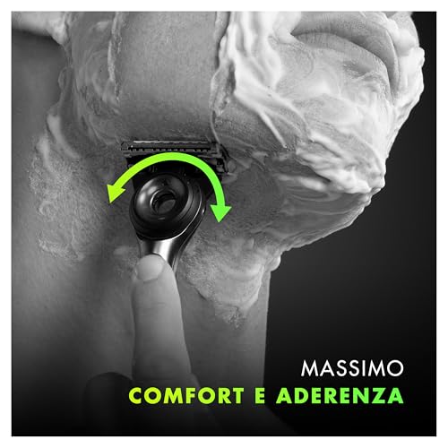 Gillette Labs Rasoio Barba Manuale con Barra Integrata, 1 Manico, 5 Lamette Gillette di Ricambio, con Base Magnetica, Grigio, Rasoio Barba e Lamette di Ricambio - Immagine 2