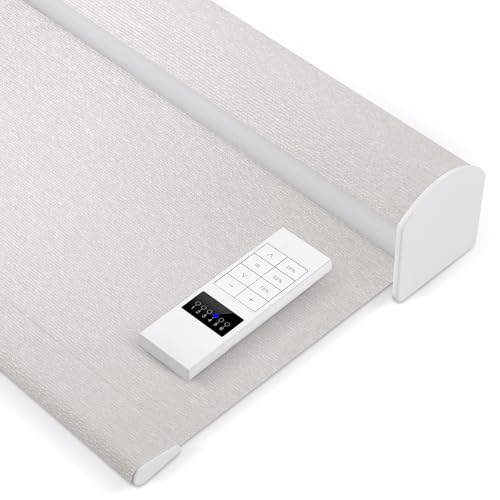 Zshine Motorized Blackout Window Blinds Customize Width (23-95 Inches) Remote Control Wireless and Rechargeable Roller Shades Blinds for Windows, Home, Office, Hotel, Club, Restaurant(82141F