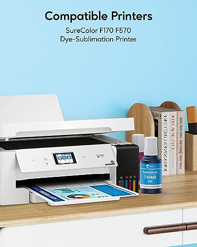 Hiipoo Tinta de sublimação 560ML T49M para impressora de sublimação Epson Surecolor F170 F570 (T49M1