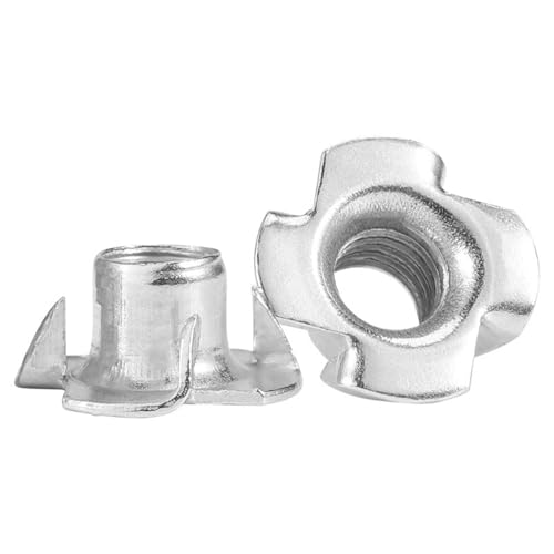 Gorise 160-teiliger Verzinkter Mutternsatz (M3-M10) FourClaw T-Muttern Für Holzmöbel Baurohre Bleche Holz Kletterwände