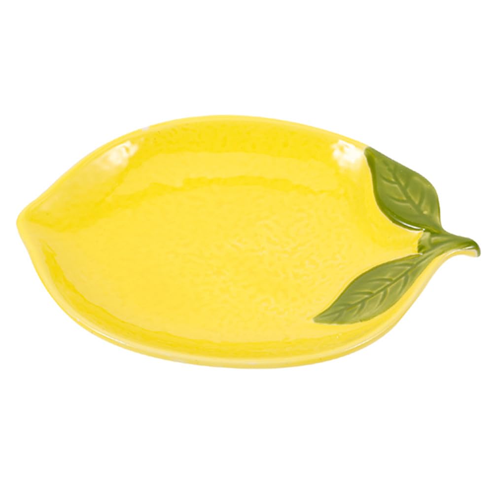 Assiettes à citron en céramique UPKOCH - Lot de 4 assiettes à dessert et plats à grignoter pour l'apéritif