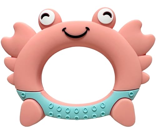 Image of Busy Baby - Teething Toys Made of 100% Food Grade Silicone, Fun Animal Shapes for Teething Relief, Use Alone or Easily Attach Your Baby Teether to Busy Baby Mats (Crab)