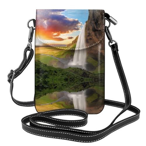 Sac à bandoulière cascade Islande en cuir pour femme