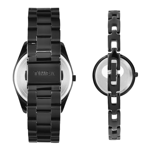 TIMEX Stainless Steel Unisex Pairs Black Round Analog Dial Watch- Tw00Pr310 - Image 6