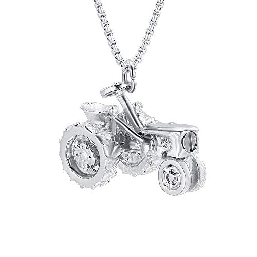Oinsi Tractors Cremation Necklace For Ashes For Dad Memories Keepsake Urn Jewelry / 20" Chain And Filling Kits #TOP13