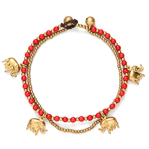Image of kelistom Bohemian Ankle Bracelets for Women Handmade Natural Stone Beaded Chain Anklet