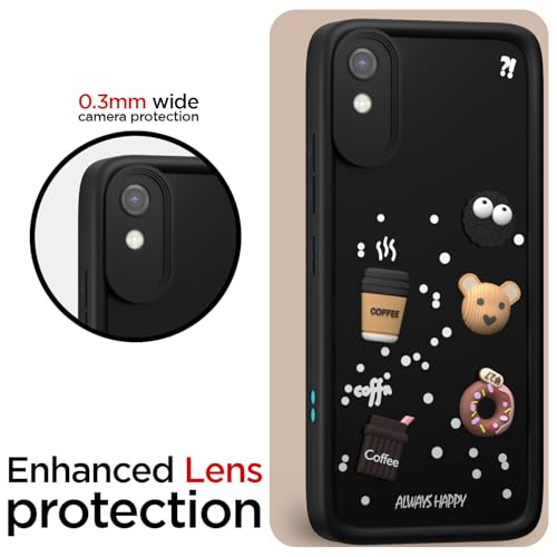 Image of Pikkme Back Cover for Redmi 9A / 9i / 9A Sport | Cute Fun Cartoon 3D Bear Silicone Full Body Protection Bumper Cover (Black)