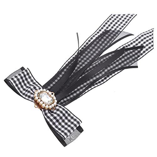 Veemoon Rhinestone Bow Tie Bow Ties Imitated Pearl Design Fashionable Easy Wear Remove