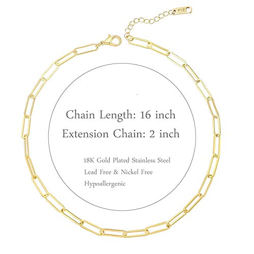 MOMOL Link Chain Bracelets for Women Paperclip Chunky Choker Necklace by MOMOL - Used condition - Image 4
