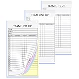 XUEJITECH 90 Sets Baseball/Softball Lineup Cards, 4-Part Carbonless Copies with Tearing Line, 90 Games with 16 Player Roster Lineup Sheet for Coaches, Team, Sports