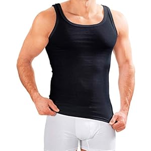 MERISH 5-pack heren onderhemd wit fijne rib wit tank top katoen t-shirt 400