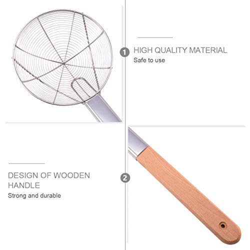 Cabilock Filtro Concha Fio de AÃ§o InoxidÃ¡vel Colher Skimmer Fritar Coador para MacarrÃ£o Bolinho d