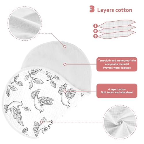 vvfelixl Baby Burp Cloths Simple Peace Dove Baby Newborn Cotton Burping Cloths Set Babys Washcloths 4 Pack3