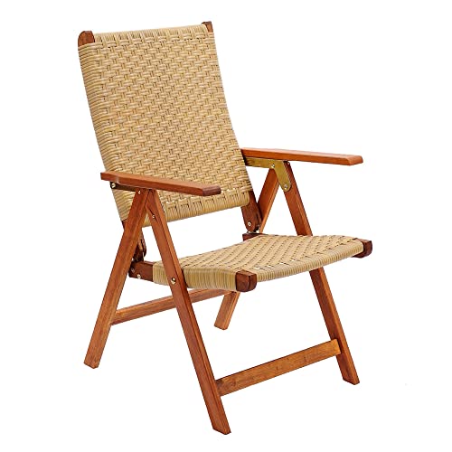 Achla Designs 125-8002 Folding Dining Arms, Polyweave Chair, Oiled Finish #TOP29