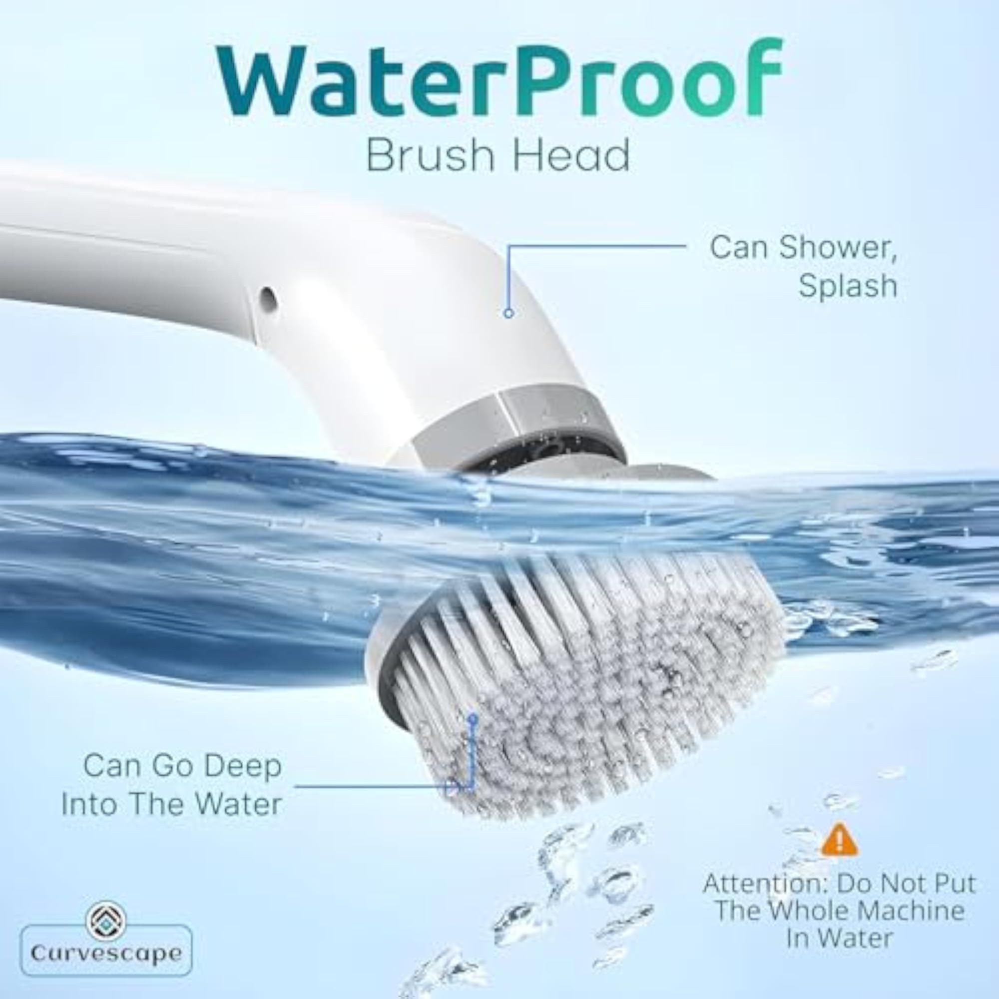 Electric Spin Scrubber with 8 Replaceable Heads & Squeegee