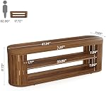 Tribesigns meuble TV pour téléviseurs jusqu'à 55 po, centre de divertissement de 47,2 po avec rangement ouvert à 2 niveaux et pieds ajustables, table console multimédia ovale pour le salon, la chambre, brun rustique