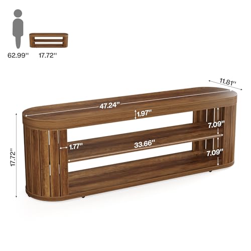 Tribesigns-472-3-Tier-Entryway-Bench-with-Shoe-Storage-Farmhouse-Wooden-Foyer-Bench-with-Adjustable-Foot-PadsEnd-of-Bed-Bench-for-Hallway-Bedroom-Entryway-Brown