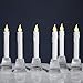 LampLust Flameless Taper Candles with Remote - Batteries Included, 6 Inch White Resin Candlestick with Drip Effect, Warm Flickering LED Flame, Indoor / Outdoor, Timer Feature - Set of 6