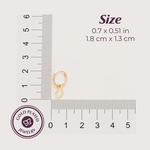 Rommanel 18K Gold Plated Heart Huggie Earrings | Super Lightweight, Cute Earrings with a Dainty Heart Pendant | Timeless Accessories to Look Feminine and Elegant2