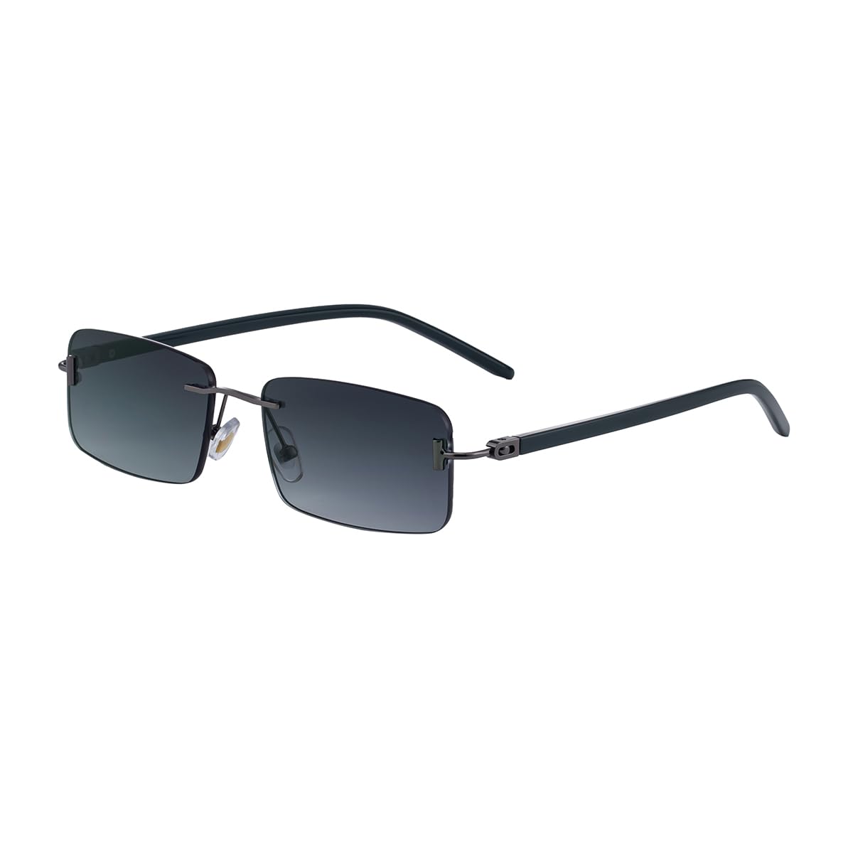 Classic Rectangular Rimless Sunglasses UV 400 Protected Unisex Medium Size (230)-image-8