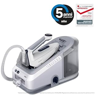 Braun CareStyle 7 Pro – Sistema Stirante a Vapore con Caldaia, Ferro da Stiro con Vapore Potente, Piastra FreeGlide 3D Plus, Serbatoio XL, Funzioni Antigoccia e Verticale, Grigio (IS7262GY)