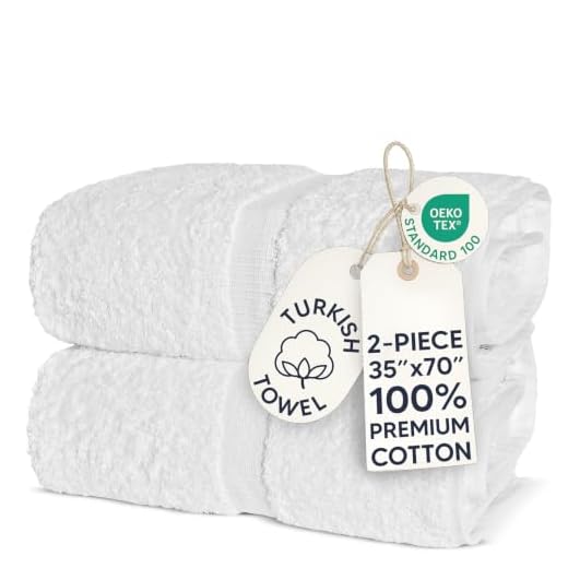 Chakir Turkish Linens, 100% Cotton Premium Quality Turkish Bath Sheets (35''x70'' Large Bath Sheet Towels - White)