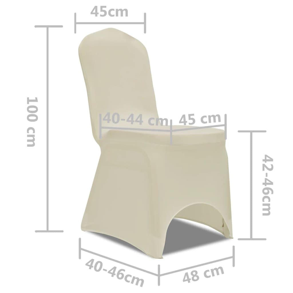 Housse de Chaise Extensible 4 Pièces Housse de Chaise Crème Amovible Lavable pour Chaises Housse de Chaise Extensible pour Mariage Fête Hôtel Restaurant
