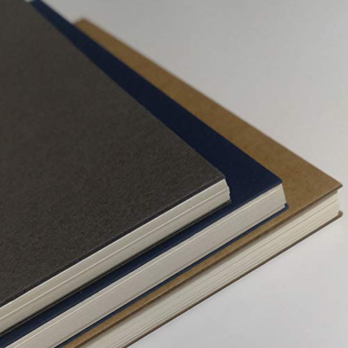 Yuree B5 Spiral Notebook/Spiral Journal Unruled, 100Gsm Thick Blank Paper & Hard Kraft Cover, 65 Sheets (130 Pages), 3-Pack, 10.5" X 7.2", Brown/Blue/Gray #TOP2