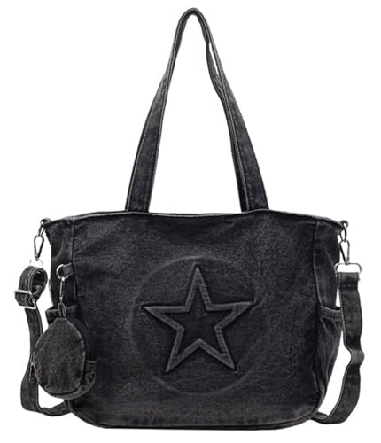 Epsion Soft Denim Handbag for Women Shoulder Bag Casual Hobo Tote Bags Retro Large Capacity Purses 2025