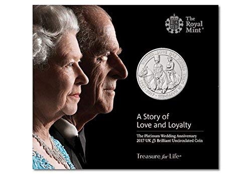 The Royal Mint UK 2017 Platinum Wedding £5 BU Pack