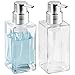 mDesign distributeur savon mousse (lot de 2) – distributeur de savon éco-responsable de 414 mL – distributeur de savon à poussoir – pompe en laiton inoxydable – transparent et argenté