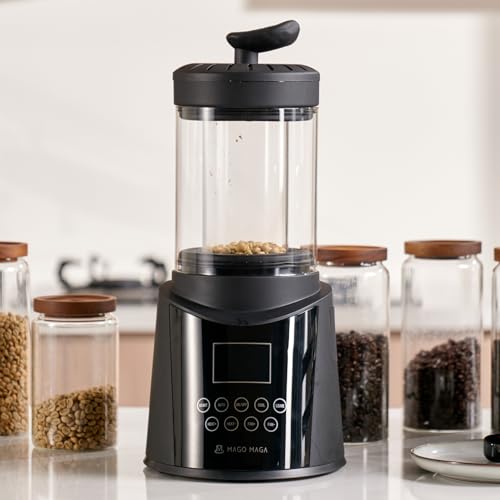 MAGO MAGA Torrador de Café Inteligente para Casa, Display Digital, Modos Automático & Manual, Capacidade 300g, Sem Fumaça, Coletor de Casca, Visor Transparente, Resfriamento Automático, 120V - Imagem 7