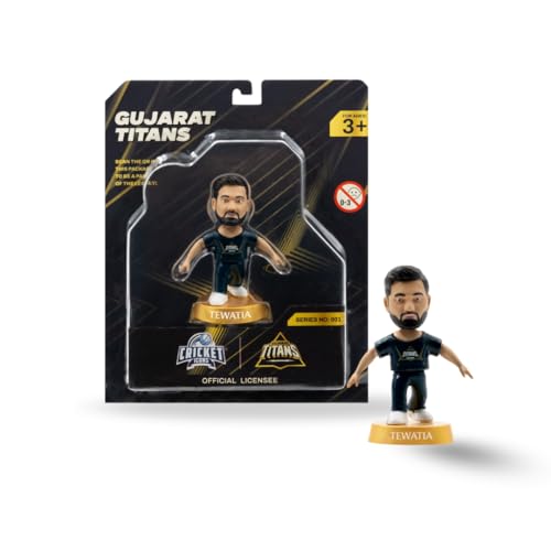 Image of Action Figure, IPL Edition 360 Rotatable Head, Cricket Player for Fans & Collectors (3 Inch Rahul Tewatia)