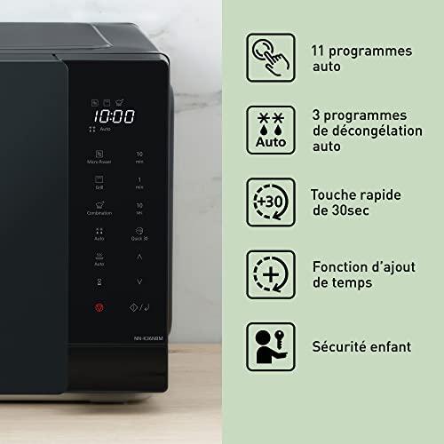 Panasonic NN K36NBMEPG Four à Micro Ondes gril 24 Litres Puissance 8 Programmes Automatiques Cuisson combinée Fonction Quick 30 - vue 7
