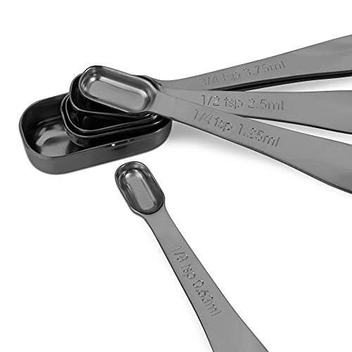 Image of 6-Piece 18 /8 Stainless Steel Measuring Spoons Set, Dark Gray