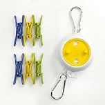 GEEZY Portable Retractable Clothes Line 8 m - Compact Nylon Travel Washing Line with Clips & Hooks - Indoor Outdoor Laundry Drying Solution for Camping, Caravan, Motorhome or Home