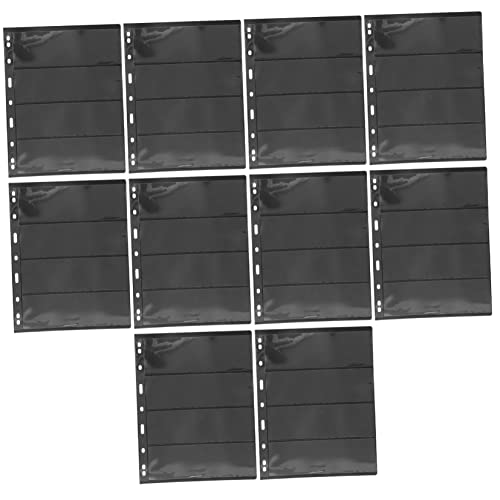 STOBOK 20 Folhas Fichário Preto Selos Postais Moeda Folha Solta Suprimentos Para Coleta De Selos Sup