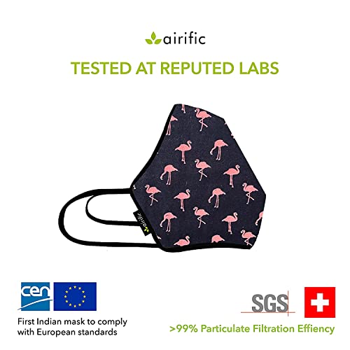 Image of airific by NIRVANA BEING 2.0 N95, FFP2 Washable and Reusable Mask for Adults | Anti Pollution Mask | Tested at International Labs Nano Technology Filter