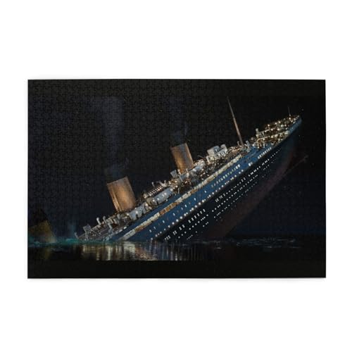 タイタニック 映画 ポスター (1) 木製ジグソーパズル&知育玩具 - 1000ピース 趣味?? 大人子供兼用 完成サイズ75×50cm クリスマス/誕生日プレゼントに最適