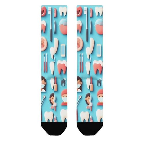 Knee High Socks Fashion Work Athletic Long Stockings Soft Dress Decor Socks3